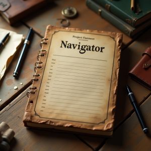 Flux_Dev_A_vintageinspired_analogstyle_project_planner_with_a__0 Navigator Project Planner